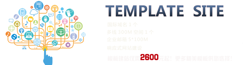 TEMPLATE SITE;國(guó)際域名1個(gè)、多線(xiàn)300M空間1個(gè)、企業(yè)郵箱5*100M、響應(yīng)式網(wǎng)站建設(shè)、模板建站僅需2600元起！更多精美模板供您選擇！